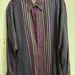 Robert Graham Striped Multicolor Men's Shirt XXL